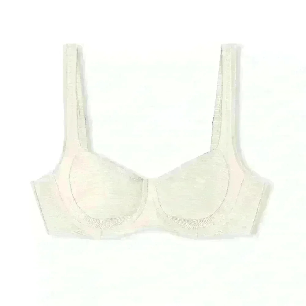 Zulu & Zephyr Swim Bra Cup Top NWT Size 4 Coconut Cream Color Swimming Top
